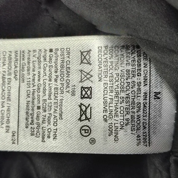 GAP Varsity Classic G 1969 Black Wool Leather Sleeve Letterman Jacket Mens M - Picture 8 of 15